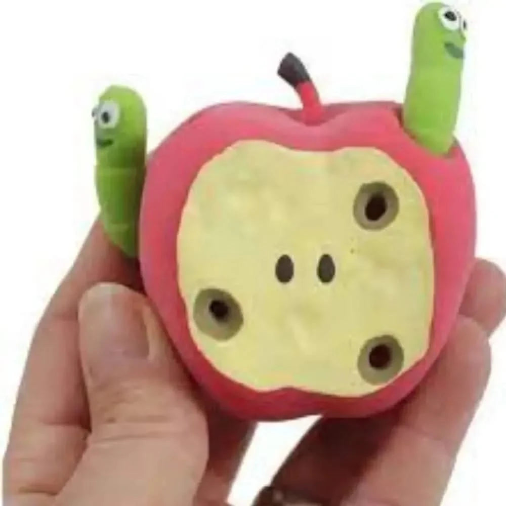 Stretchy apple and worms stress ball-Stretchy apple and worms stress ball