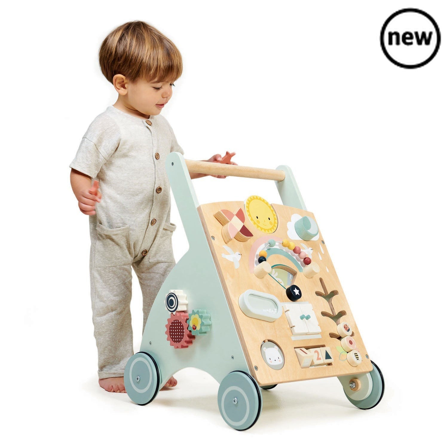 Sunshine Baby Activity Walker, Introducing the Sunshine Baby Activity Walker, a modern and trendy walker designed specifically for toddlers embarking on their journey of taking those very first steps. Drawing inspiration from the wonders of the weather, this walker is packed with a myriad of engaging features that will captivate your child's curiosity and facilitate their overall growth and development.One of the standout features of this walker is a delightful sun that flips to reveal a mirrored surface, a