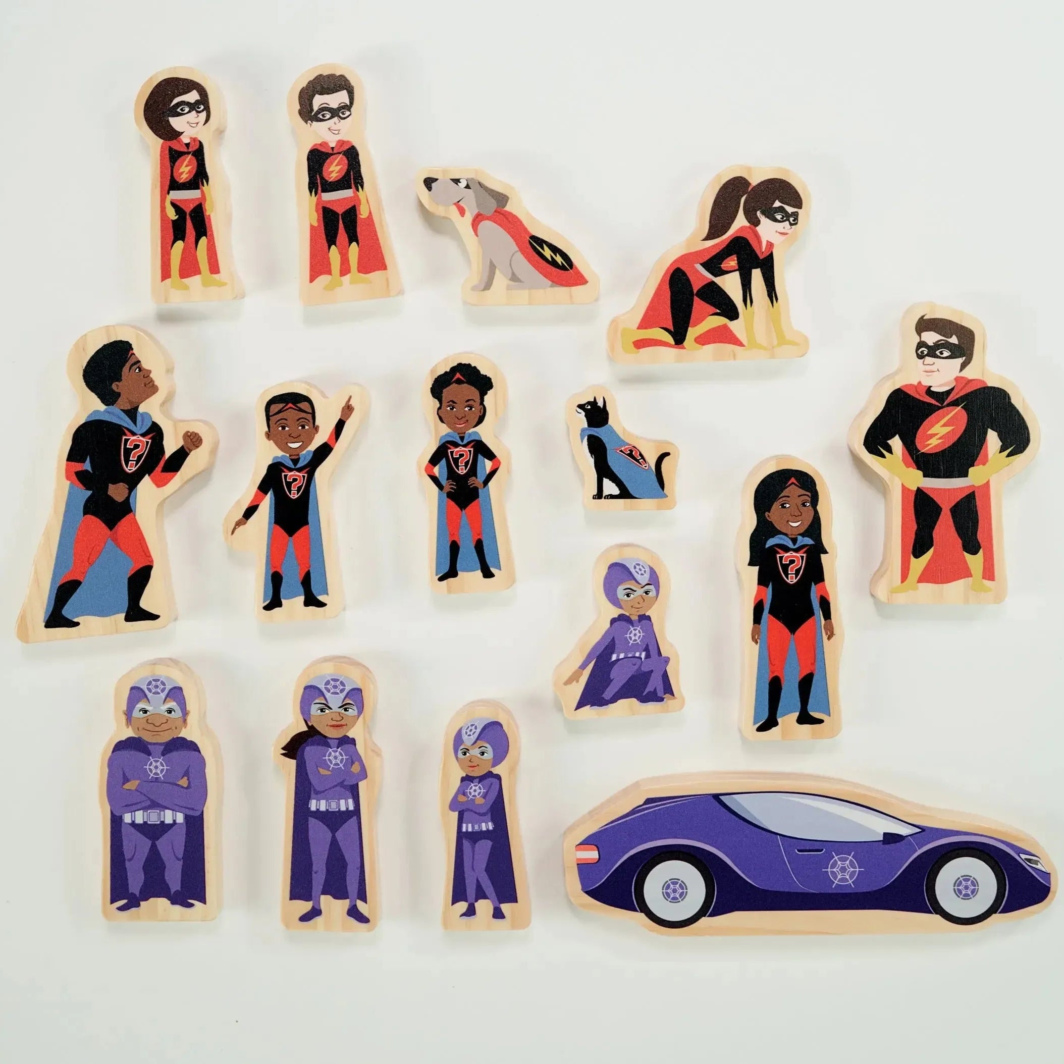 Superhero Wooden Characters-Superhero Wooden Characters