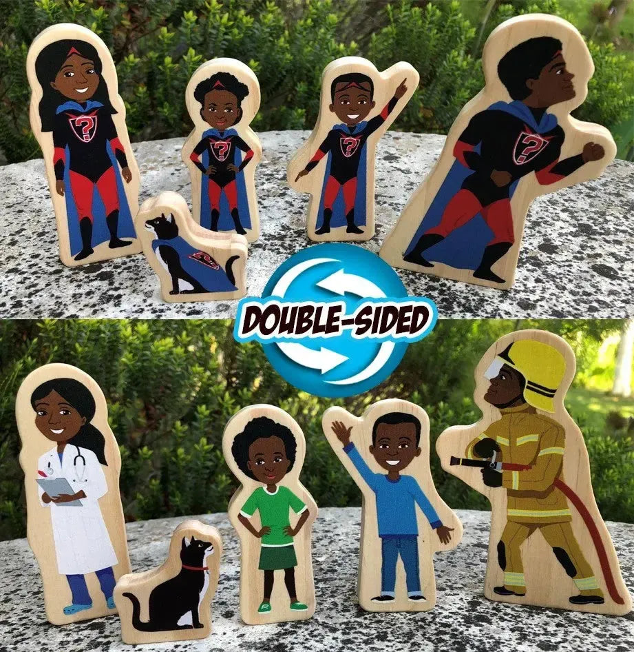 Superhero Wooden Characters-Superhero Wooden Characters