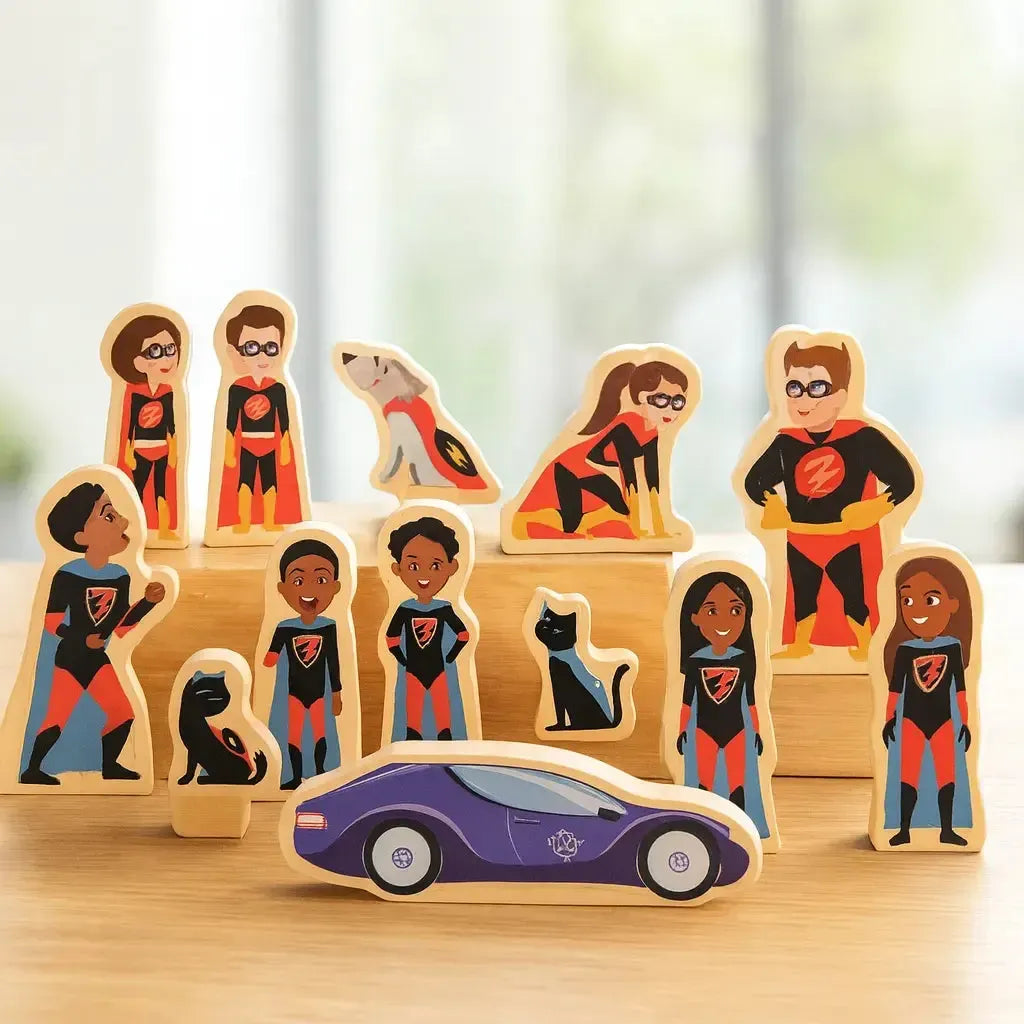 Superhero Wooden Characters-Superhero Wooden Characters