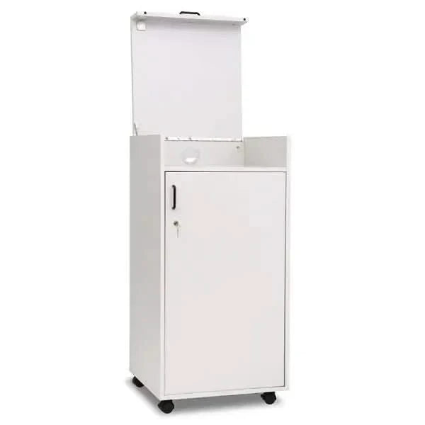 Teachers Caddy With Lockable Top Lid And Lockable Doors With Black Plastic Handle-Teachers Caddy With Lockable Top Lid And Lockable Doors With Black Plastic Handle