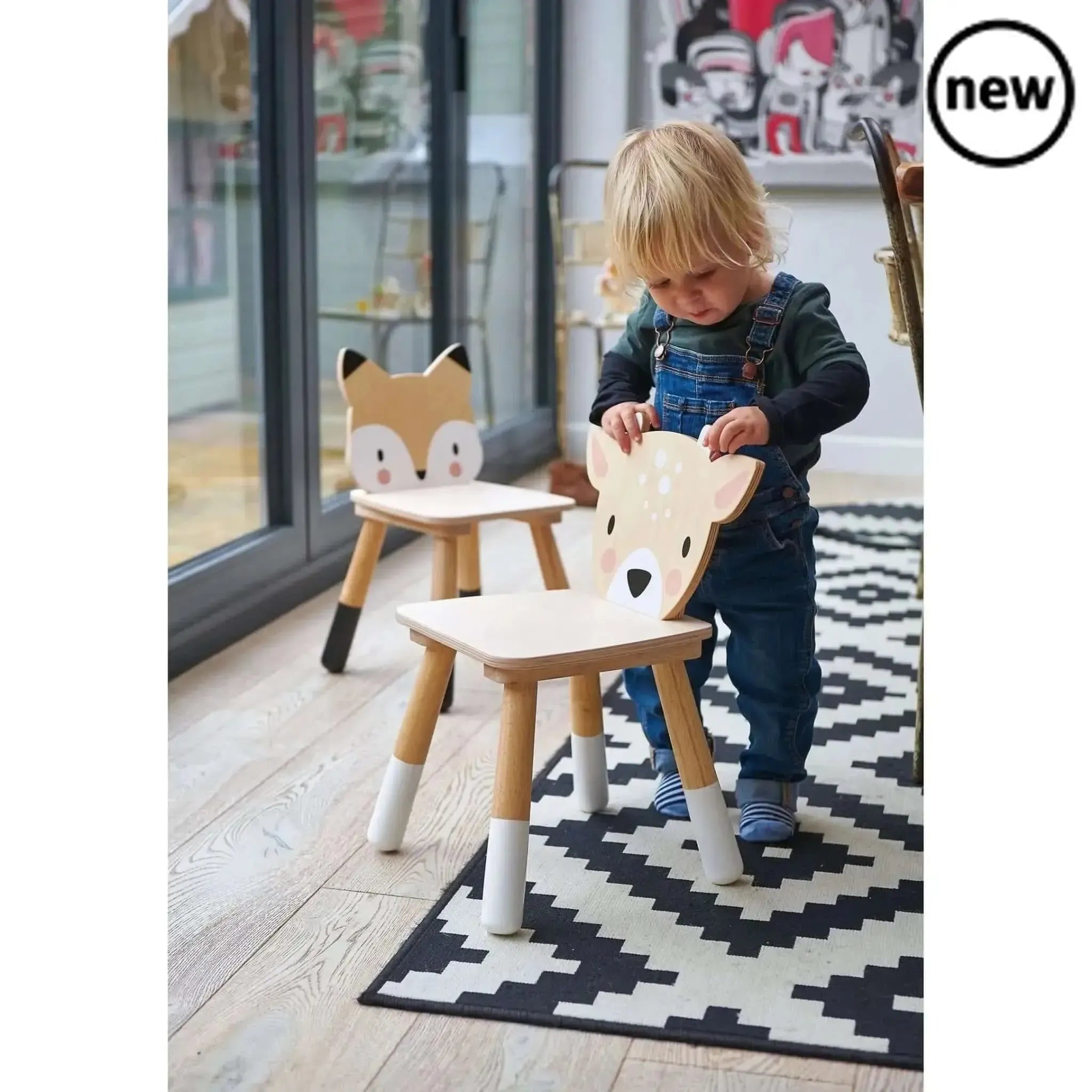 Tenderleaf Toys Wooden Forest Deer Chair-Tenderleaf Toys Wooden Forest Deer Chair
