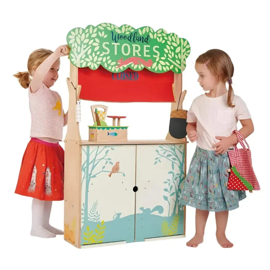 Tenderleaf Toys Wooden Woodland Store And Theatre-Tenderleaf Toys Wooden Woodland Store And Theatre