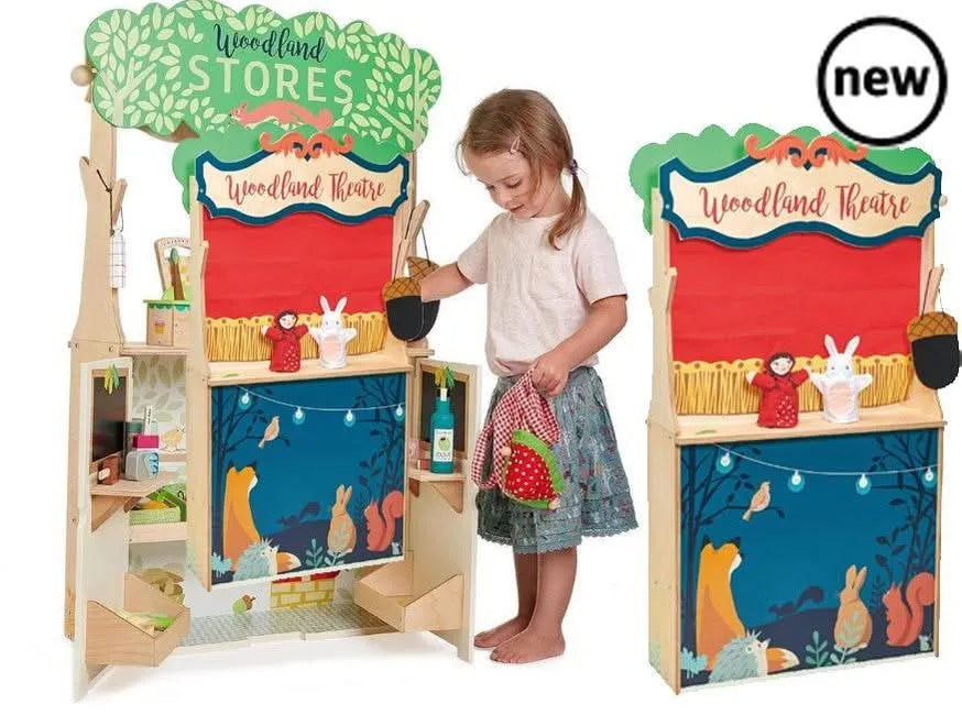 Tenderleaf Toys Wooden Woodland Store And Theatre-Tenderleaf Toys Wooden Woodland Store And Theatre