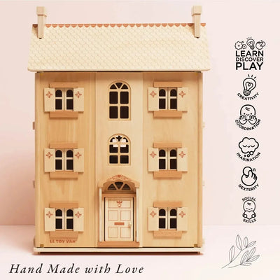 The Grand Natural Wood Dolls House-The Grand Natural Wood Dolls House