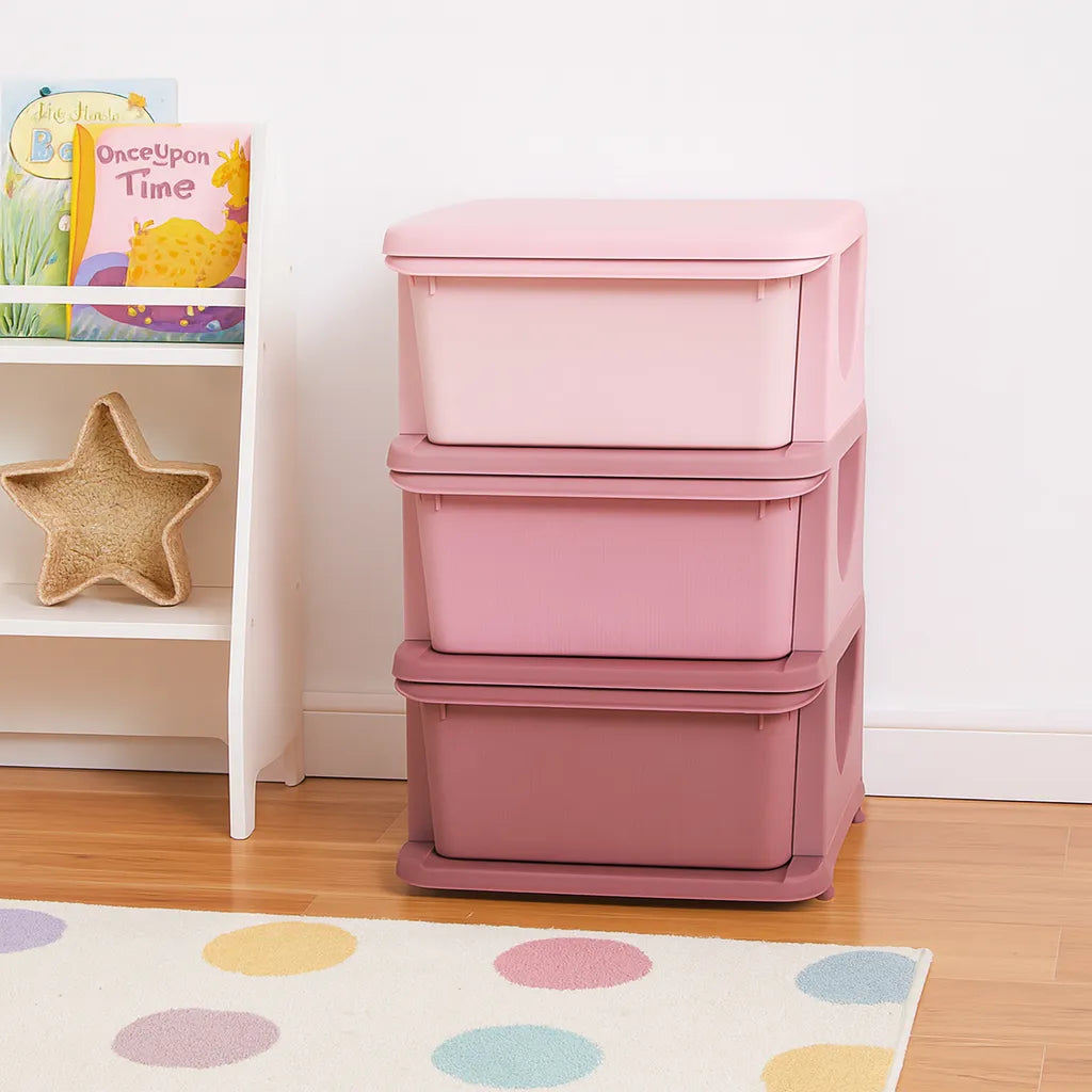 Three-Tier Kids Storage Boxes 3 Drawers-Three-Tier Kids Storage Boxes 3 Drawers