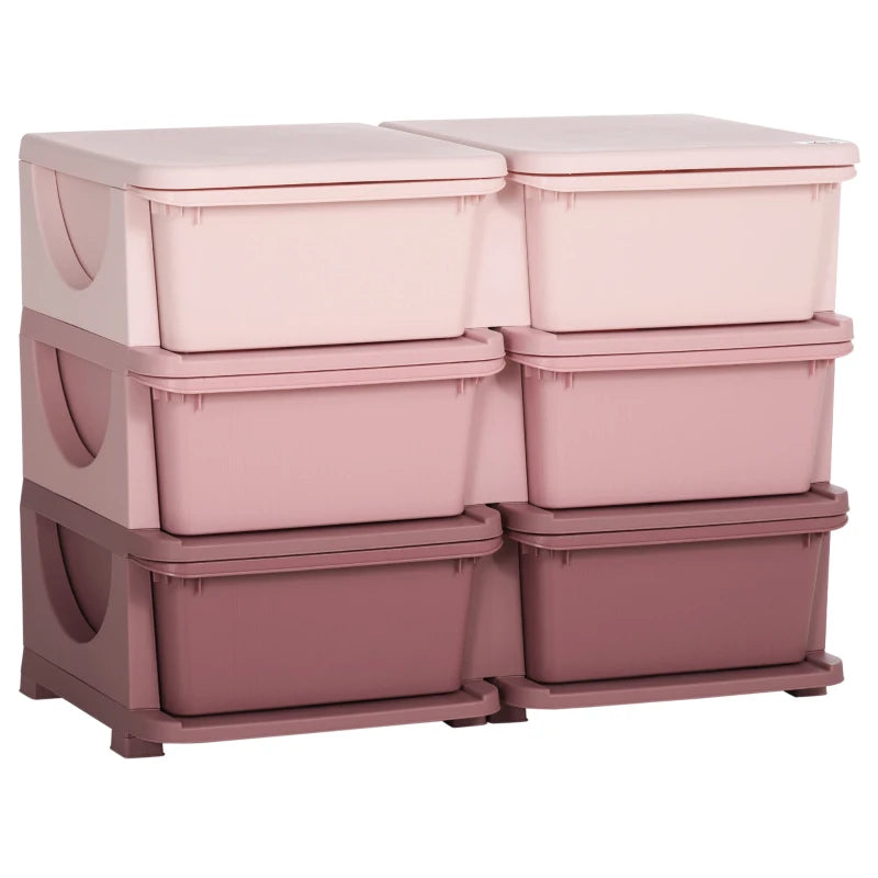 Three Tier Kids Storage Boxes 6 Drawers-Three Tier Kids Storage Boxes 6 Drawers
