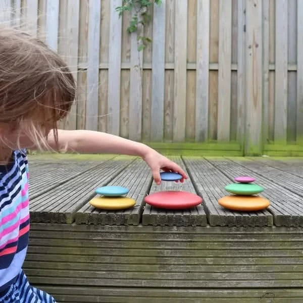 TickiT Rainbow Wooden Buttons-TickiT Rainbow Wooden Buttons