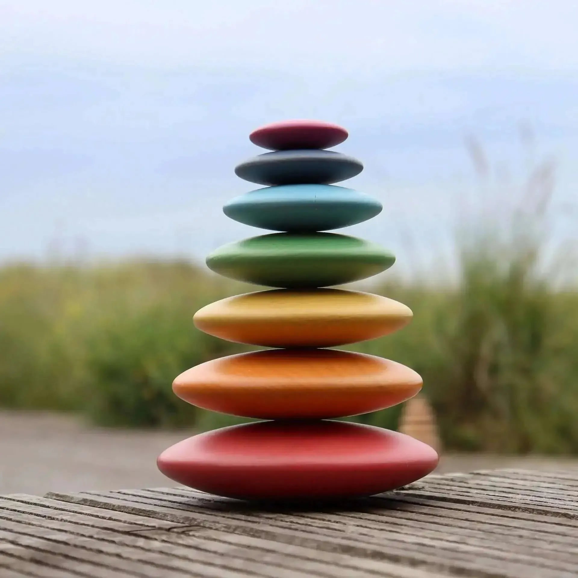 TickiT Rainbow Wooden Buttons-TickiT Rainbow Wooden Buttons