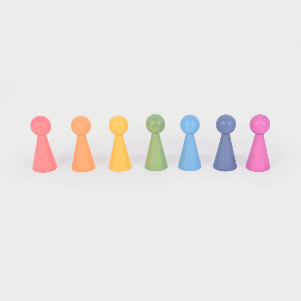 TickIt Rainbow Wooden Figures, Our TickiT® Rainbow Wooden Figures are made from beautiful smooth solid beechwood with a natural woodgrain finish in the seven different colours of the rainbow. The gender neutral TickIt Rainbow Wooden Figures are ideal for small world play, talking about families, feelings and emotions and for developing language and communication skills. The TickIt Rainbow Wooden Figure are perfect for your child to use their imagination during creative play, build on construction skills, im