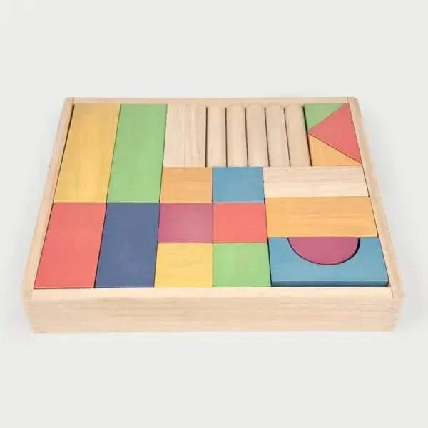 TickiT Rainbow Wooden Jumbo Block Set-TickiT Rainbow Wooden Jumbo Block Set