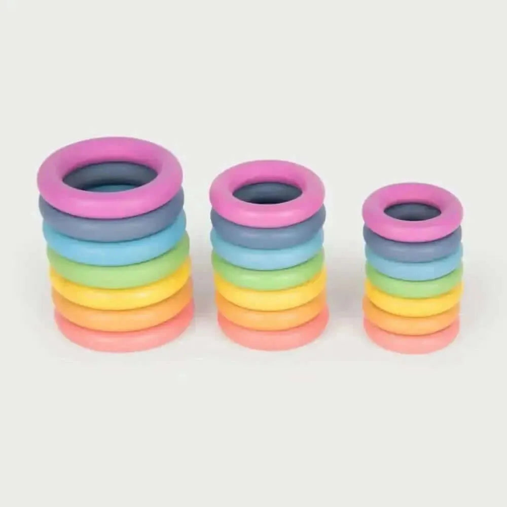 TickIt Rainbow Wooden Rings-TickIt Rainbow Wooden Rings