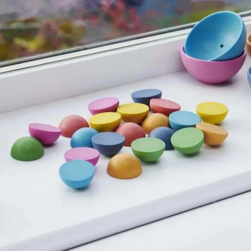 TickiT Rainbow Wooden Semispheres-TickiT Rainbow Wooden Semispheres