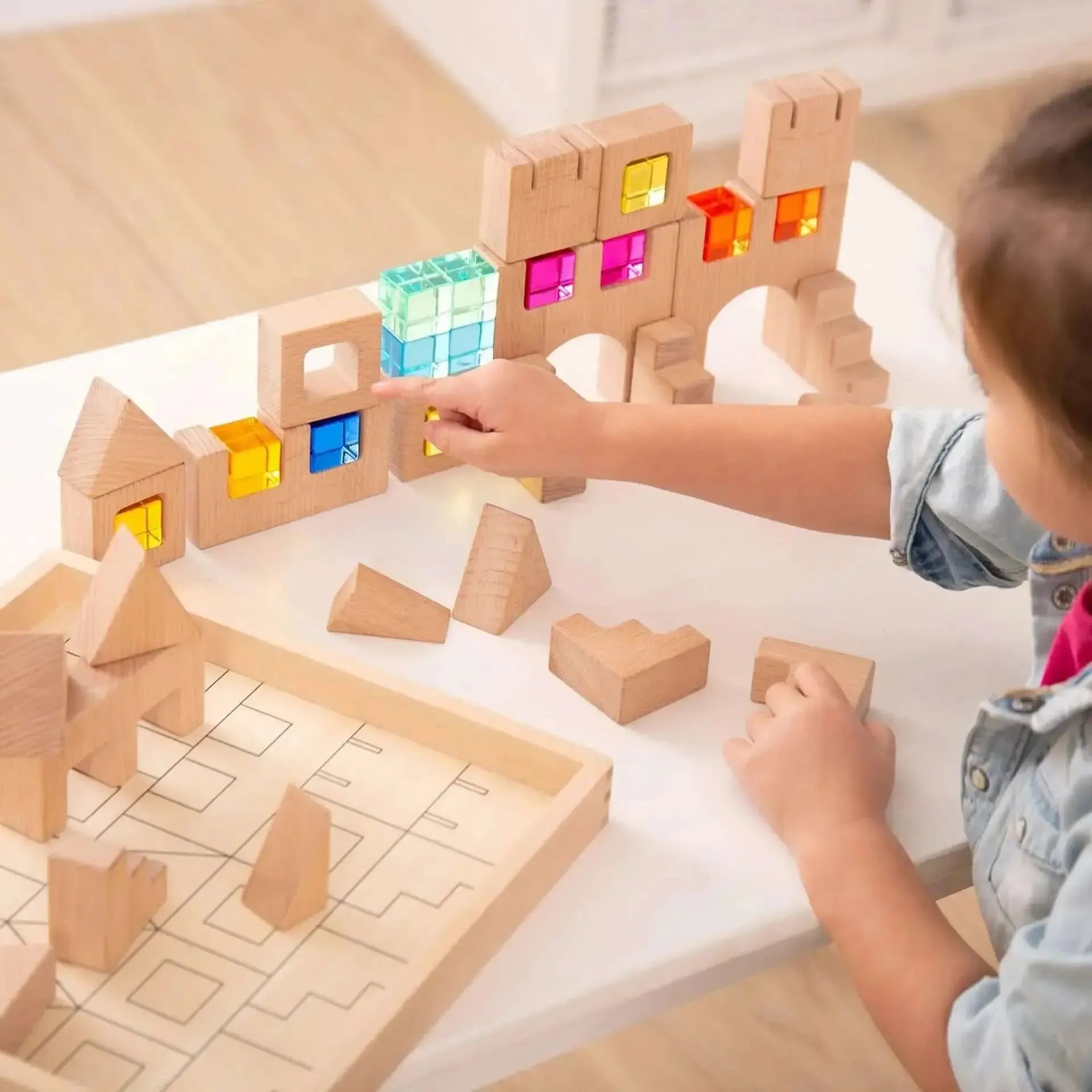 TickiT Wooden Building Gem Blocks-TickiT Wooden Building Gem Blocks