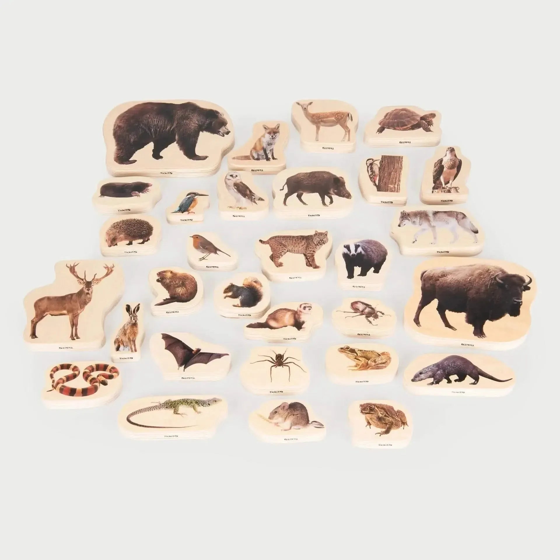 TickiT Wooden Forest Animal Blocks Set of 30-TickiT Wooden Forest Animal Blocks Set of 30