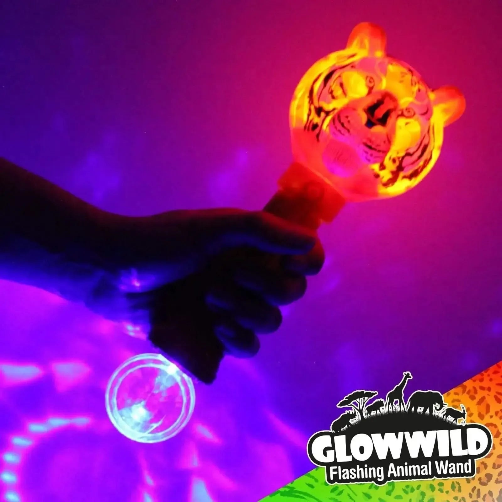 Tiger Mega Light Up Animal Wand 11"-Tiger Mega Light Up Animal Wand 11"