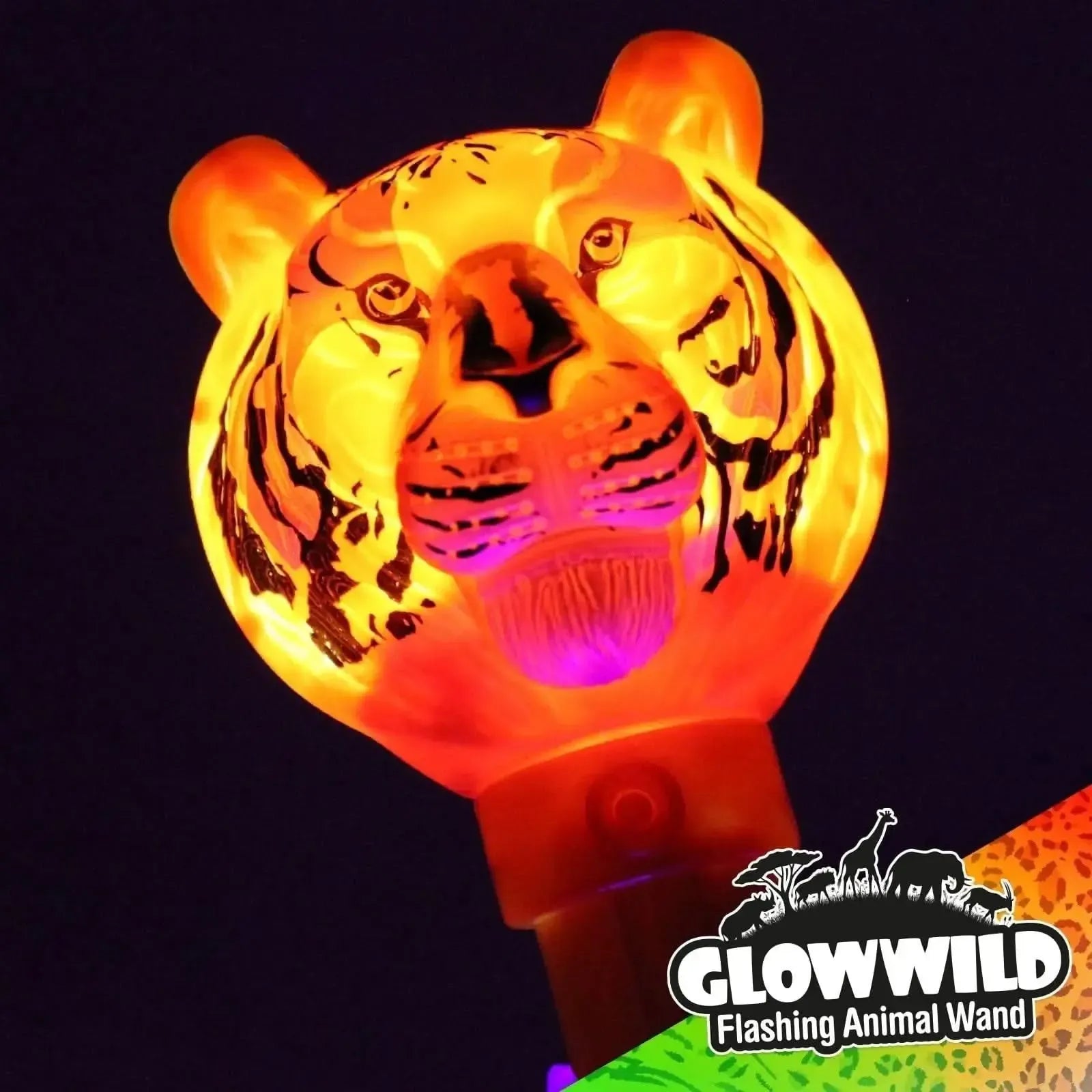 Tiger Mega Light Up Animal Wand 11"-Tiger Mega Light Up Animal Wand 11"