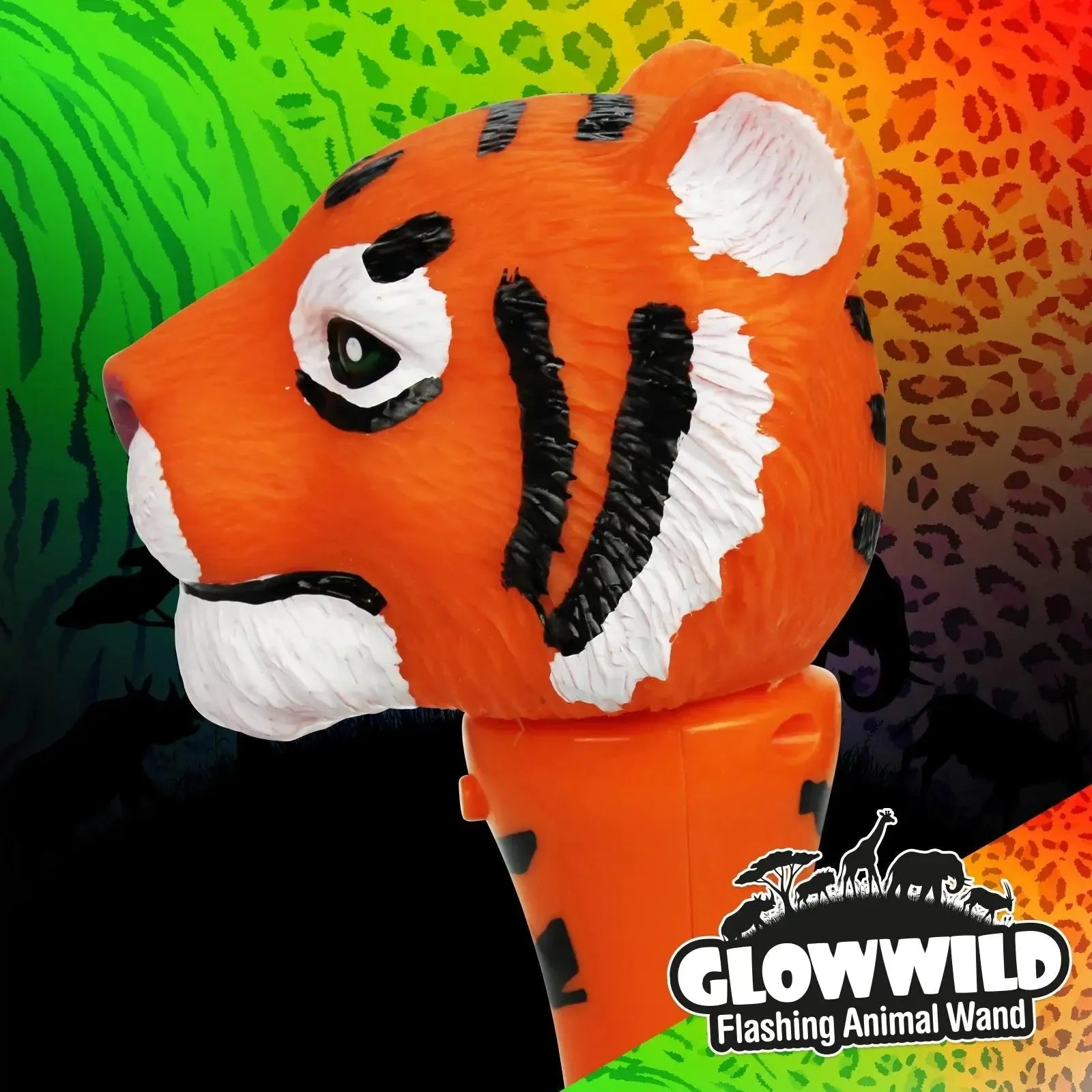 Tiger Mini Light Up Animal Wand 7"-Tiger Mini Light Up Animal Wand 7"
