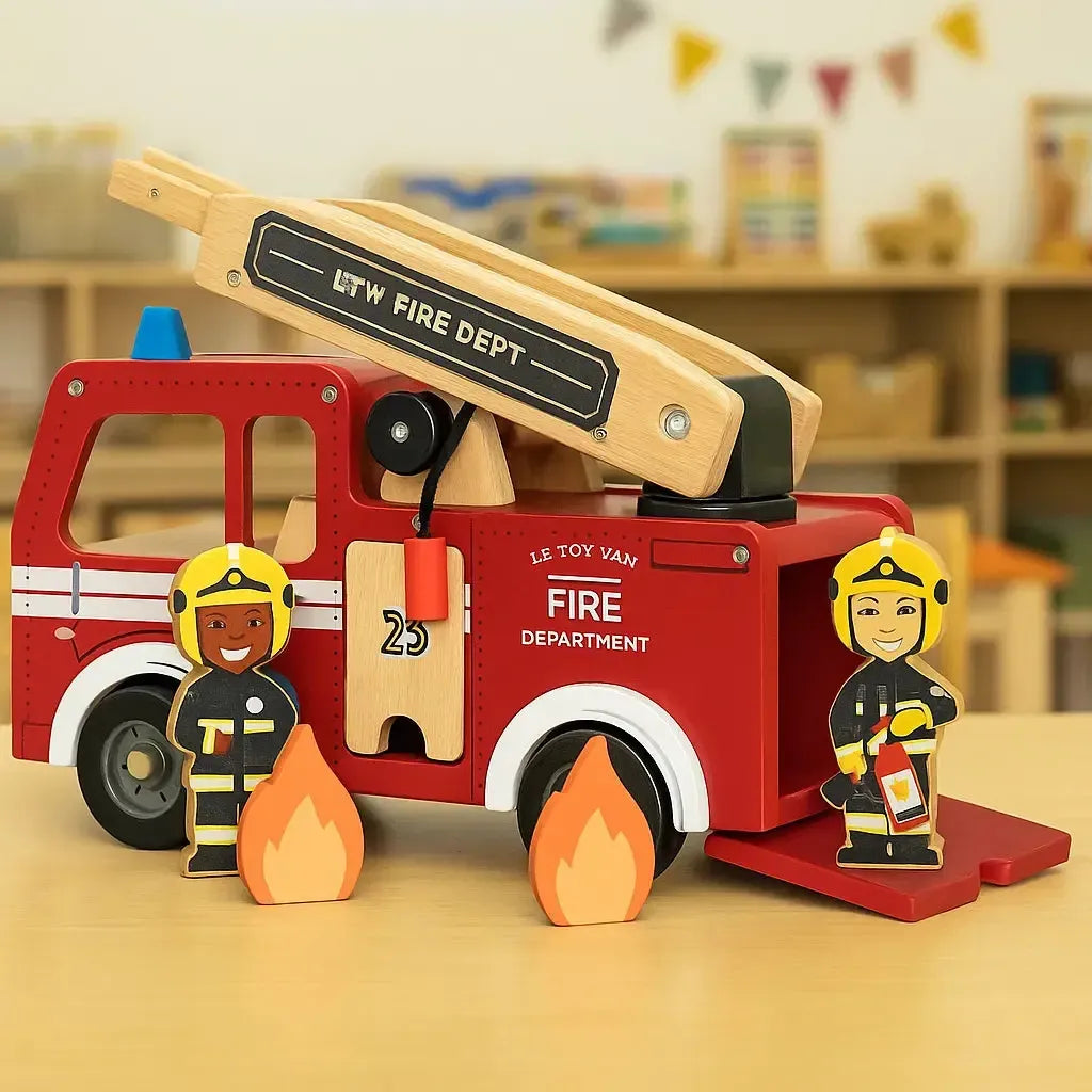 Toy Fire Engine & Characters-Toy Fire Engine & Characters
