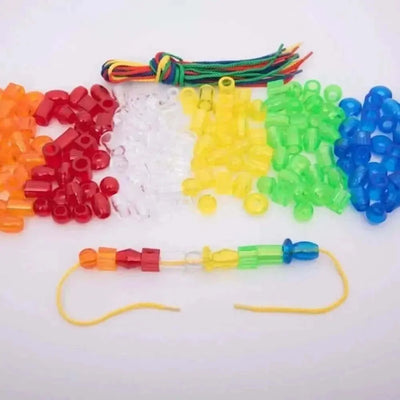 Translucent Jumbo Lacing Beads Set of 180 with 12 Laces-Translucent Jumbo Lacing Beads Set of 180 with 12 Laces