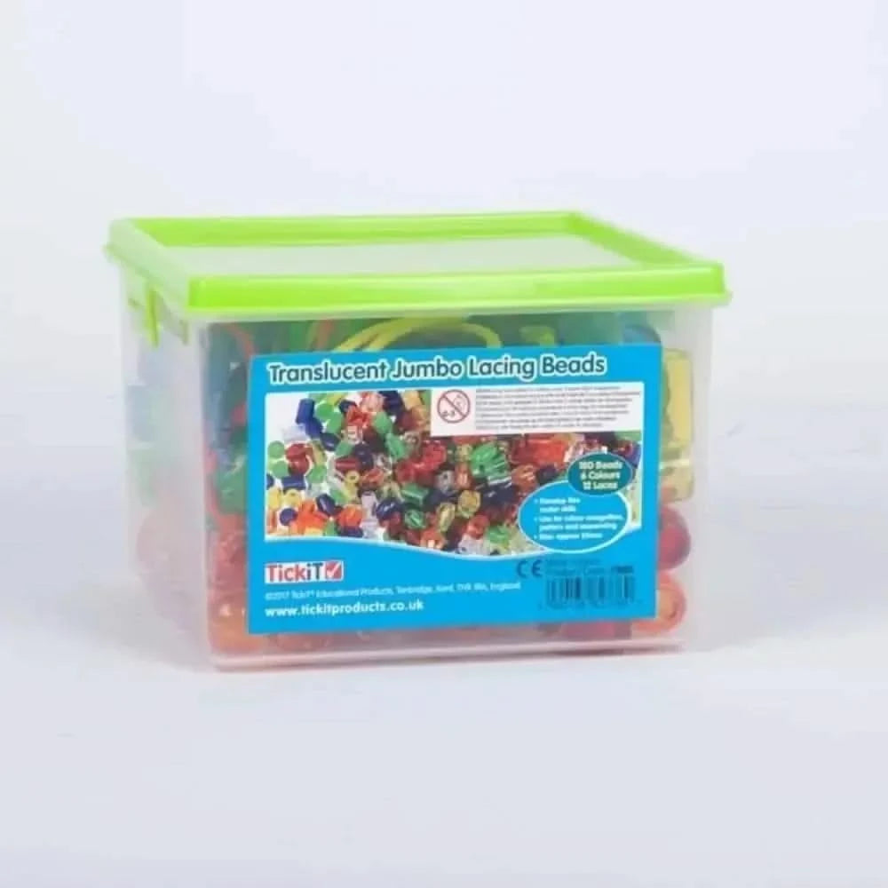 Translucent Jumbo Lacing Beads Set of 180 with 12 Laces-Translucent Jumbo Lacing Beads Set of 180 with 12 Laces