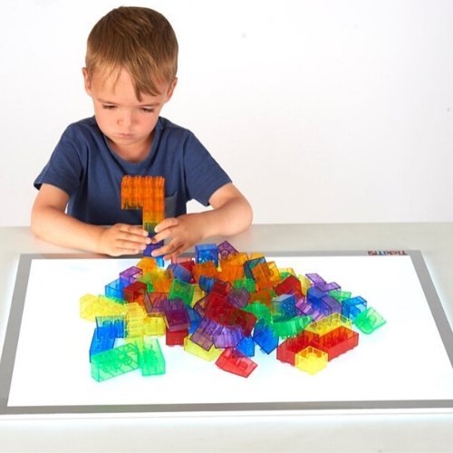 Translucent Module Blocks, The Translucent Module Blocks are ideal for improving fine motor skills through imaginative play. Colourful constructions look even more striking when built on a light panel allowing you to create endless play ideas using the Translucent Module Blocks. The Translucent Module Blocks come with a convenient storage container which make them easy to store. These Translucent Module Blocks are ideal for improving fine motor skills through imaginative play. Construct and build colourful 