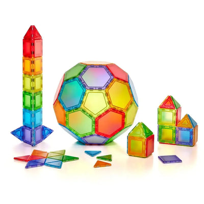 Translucent Solid Magnetic Polydron Essential Shapes Set-Translucent Solid Magnetic Polydron Essential Shapes Set