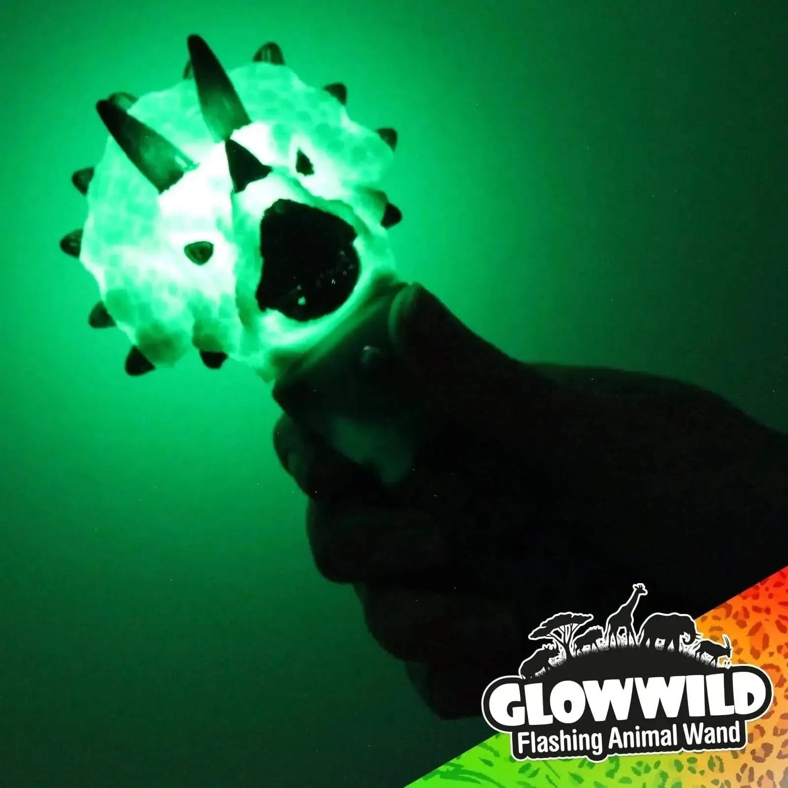 Triceratops Mini Light Up Animal Wand 7"-Triceratops Mini Light Up Animal Wand 7"