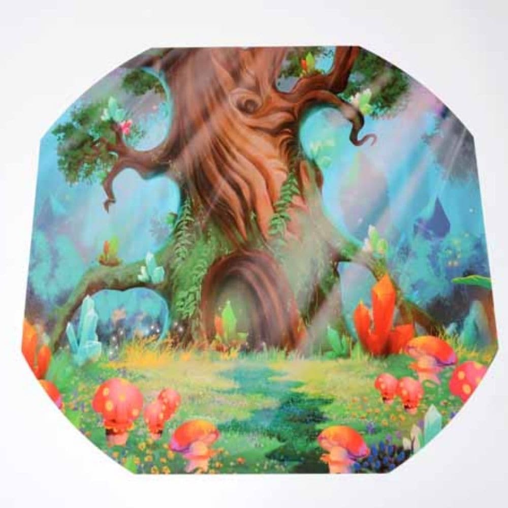 Tuff Tray Insert Enchanted World Mat, The Tuff Tray Insert Enchanted World Mat is the perfect addition to create a delightful and enchanting play space for elves and fairies. This mat features a magical scene complete with cosy cottages, a beautiful waterfall, a charming vegetable patch, and a fairy bridge. Designed to fit perfectly in a Tuff Tray, this mat allows children to use both wet and dry materials to bring their imaginative play to life. Whether they want to create a rainy day in the fairy village 