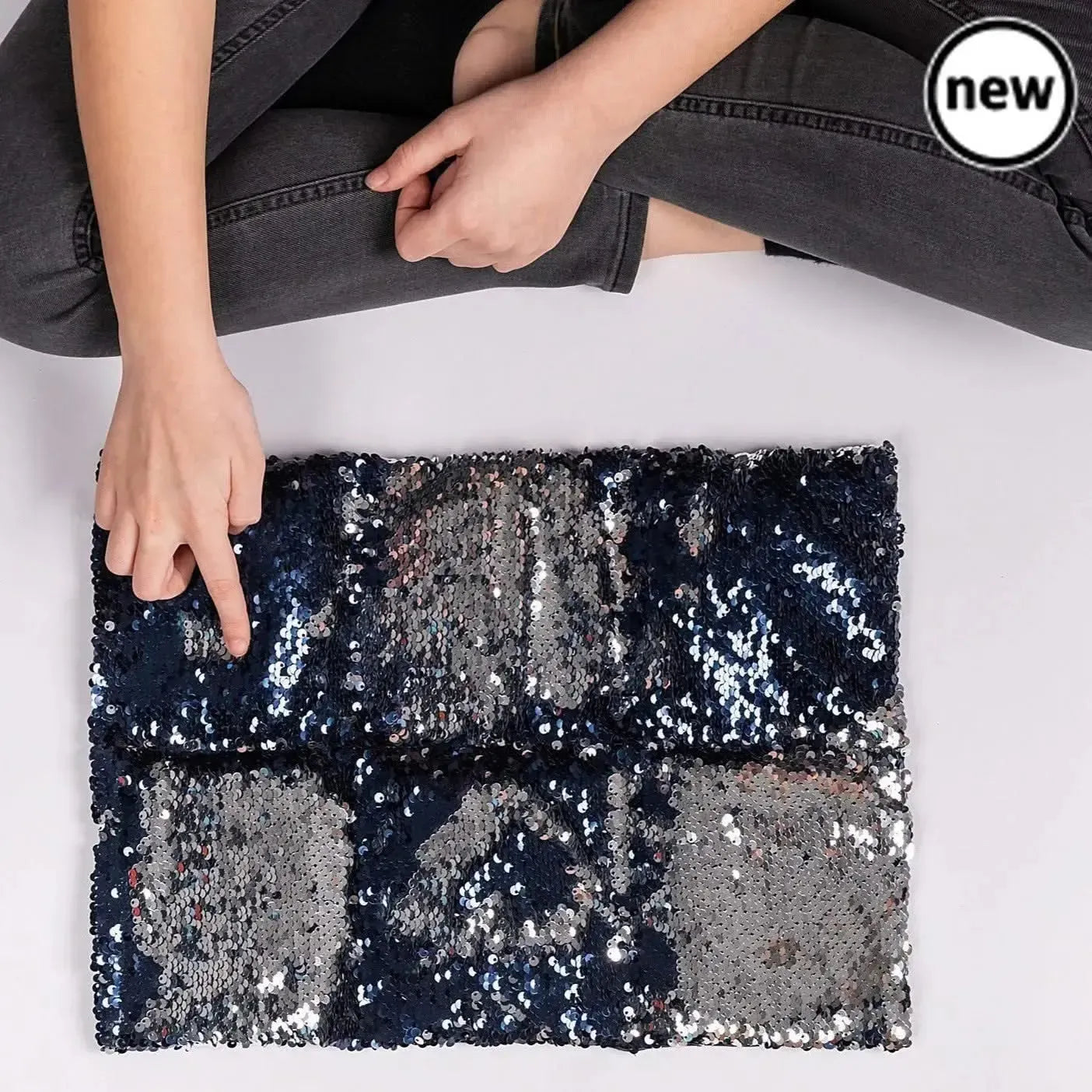 Two-Tone Sequin Weighted Lap Pillow-Two-Tone Sequin Weighted Lap Pillow