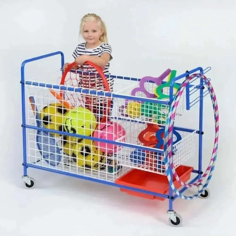 Primary Sports Storage Trolley-Primary Sports Storage Trolley