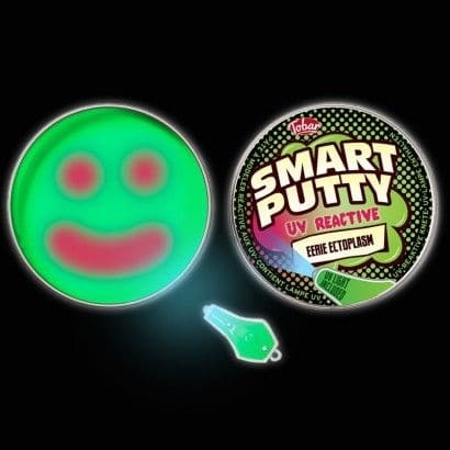 Uv Reactive Smart Putty, Experience the magic of science and colour-changing fun with this Tin of UV Sensitive Putty. This innovative putty isn't just your regular stress-relieving toy; it reacts to UV light to give you an ever-changing, mesmerising play experience. Uv Reactive Smart Putty Features: UV Sensitivity: Watch in awe as the UV-sensitive putty changes colour under the included UV light torch. This feature adds an extra layer of interactive fun to your playtime. Multifunctional Play: The putty is i