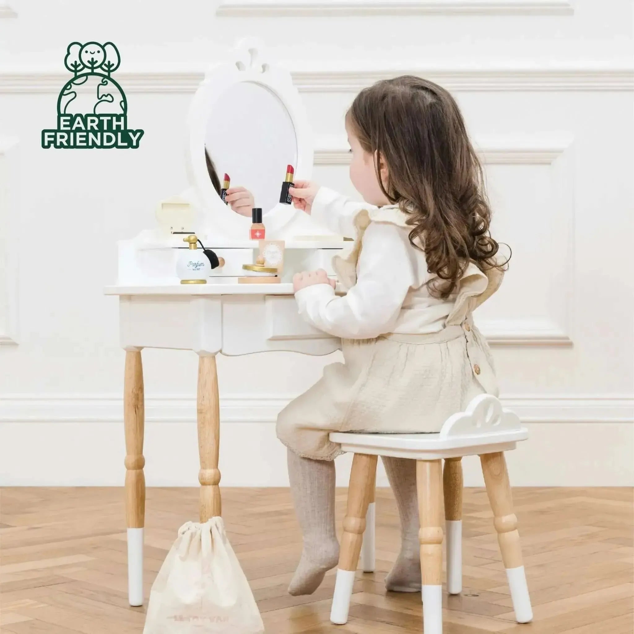 Vanity Table & Wood Stool-Vanity Table & Wood Stool