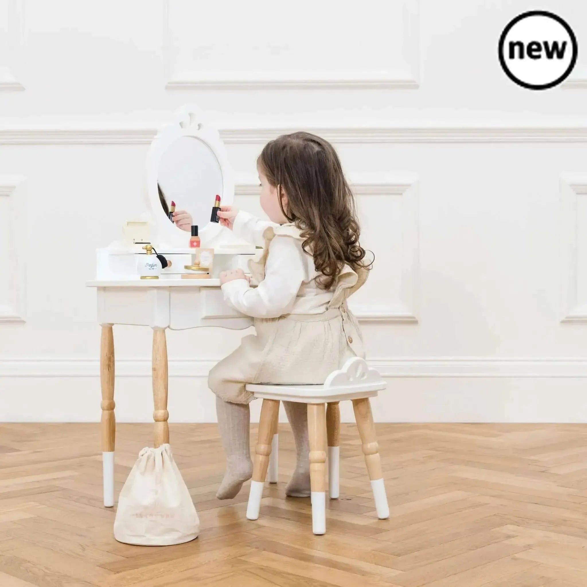 Vanity Table & Wood Stool-Vanity Table & Wood Stool
