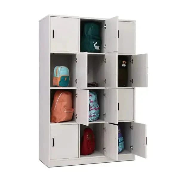 Vertical 10 Bag Store With Doors And Black Plastic Handles Grey-Vertical 10 Bag Store With Doors And Black Plastic Handles Grey