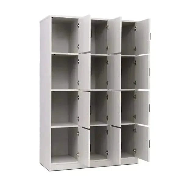 Vertical 10 Bag Store With Doors And Black Plastic Handles Grey-Vertical 10 Bag Store With Doors And Black Plastic Handles Grey