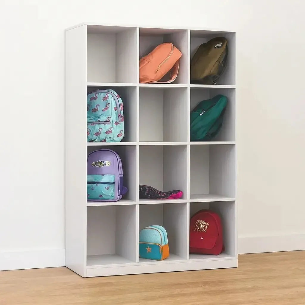 Vertical 12 Bag Compartment Store In Grey-Vertical 12 Bag Compartment Store In Grey