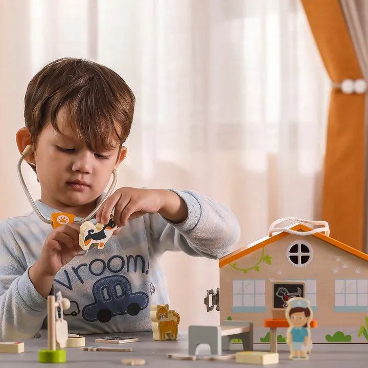 Viga Toys Wooden Pet Hospital Playset-Viga Toys Wooden Pet Hospital Playset