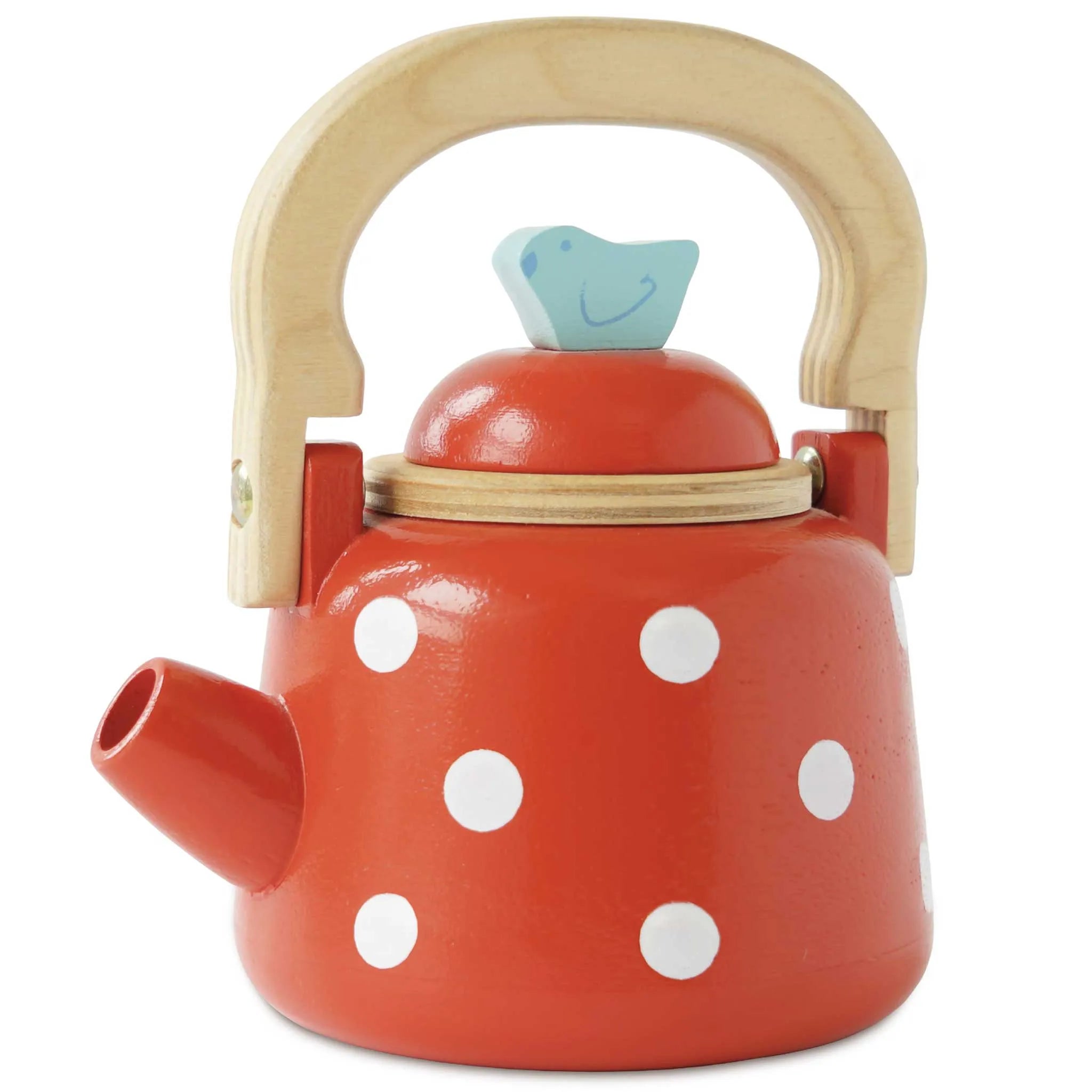 Vintage Dotty Wooden Kettle-Vintage Dotty Wooden Kettle
