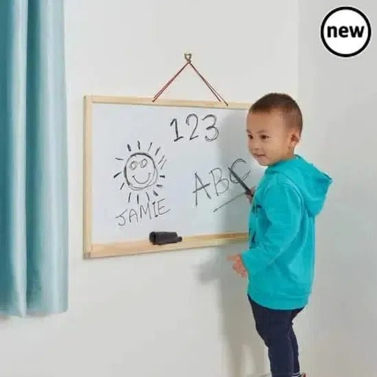 Wall Hanging Dry Wipe Board and Chalkboard Easel-Wall Hanging Dry Wipe Board and Chalkboard Easel