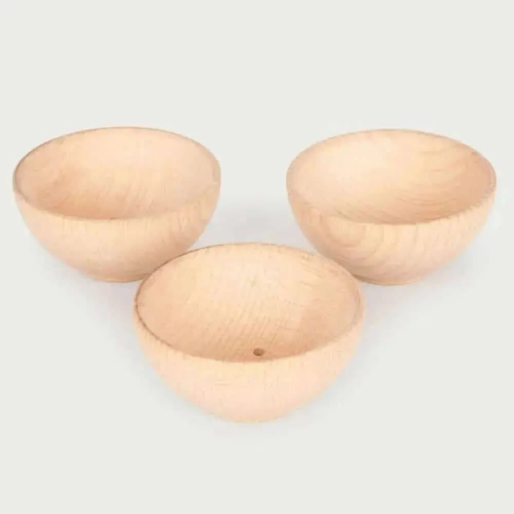 Wooden Bowls Set of 3 (70mm dia)-Wooden Bowls Set of 3 (70mm dia)