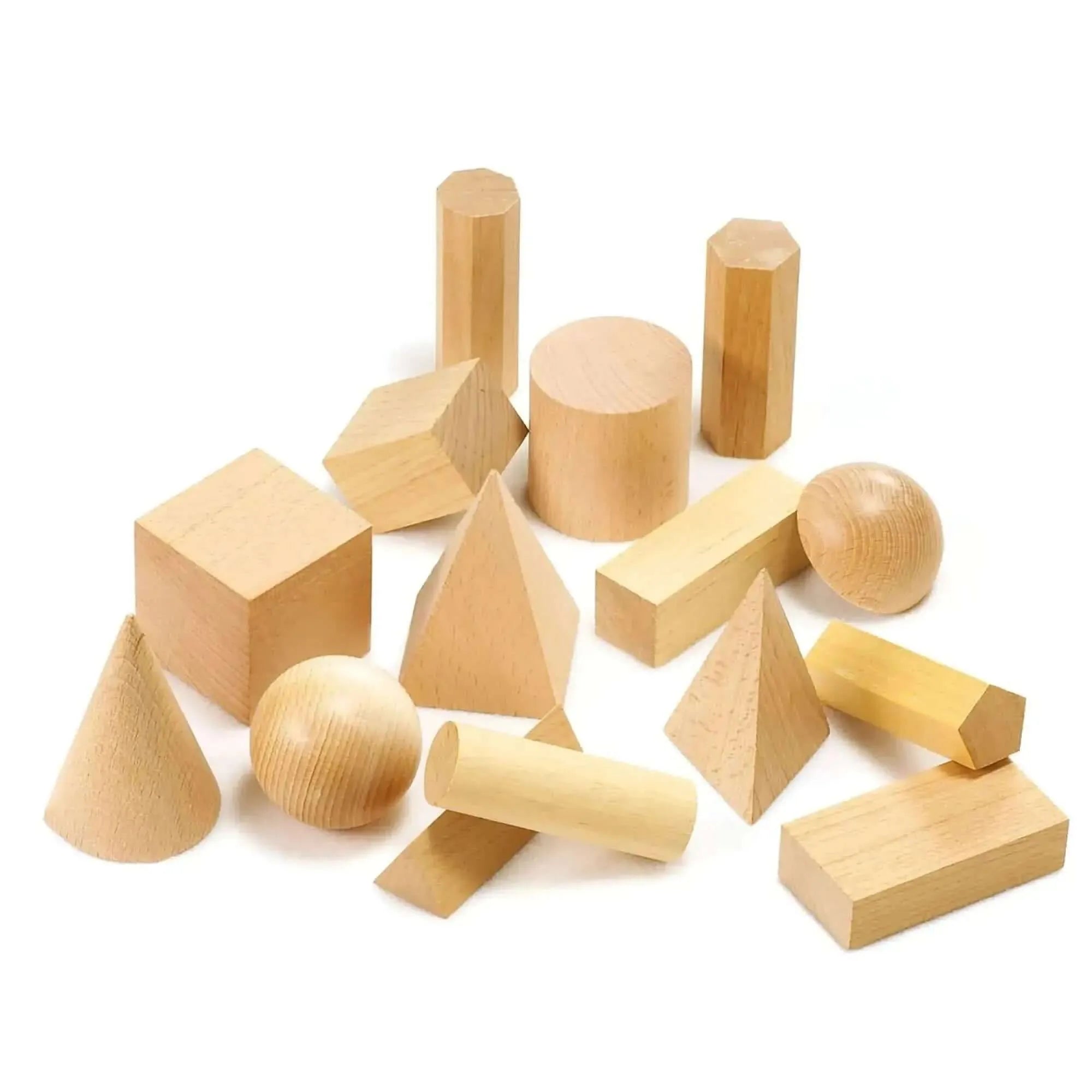 Wooden Geometric Solids - Pk15-Wooden Geometric Solids - Pk15