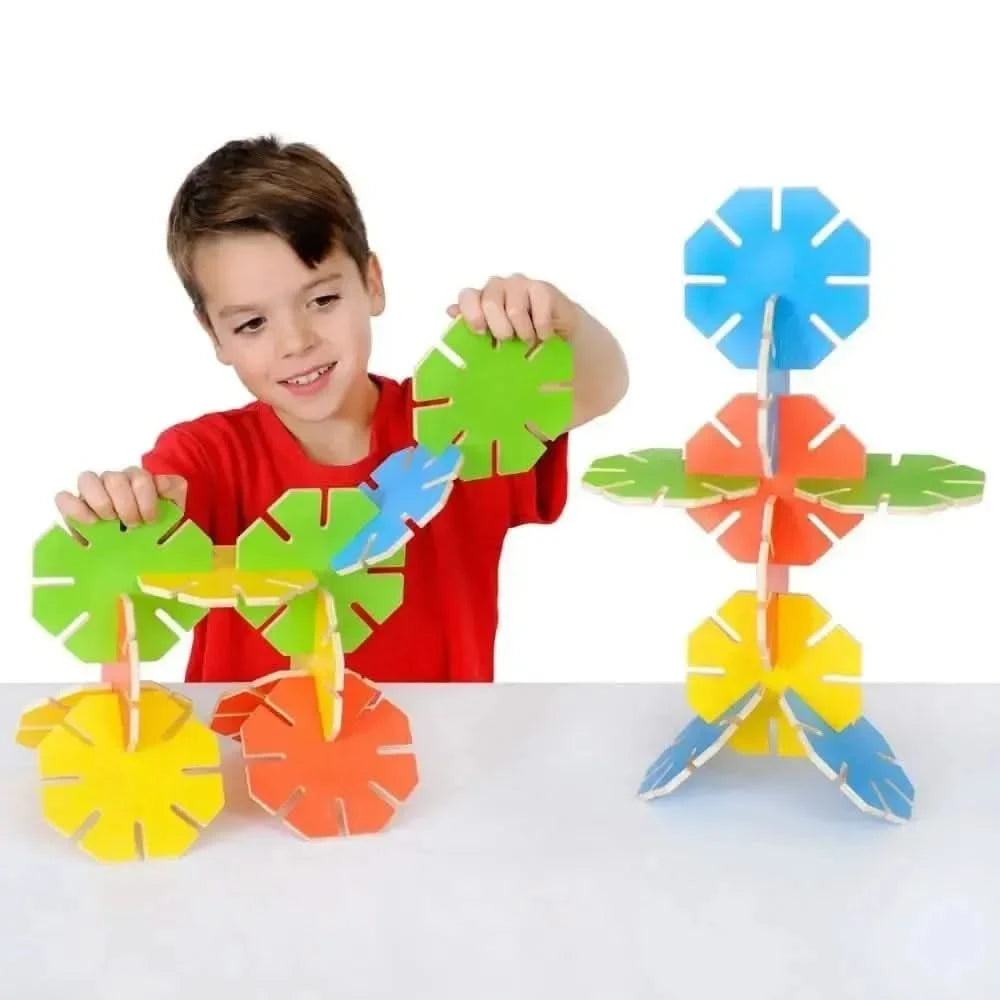 Wooden Octoplay Bright Colours - 20 pieces-Wooden Octoplay Bright Colours - 20 pieces