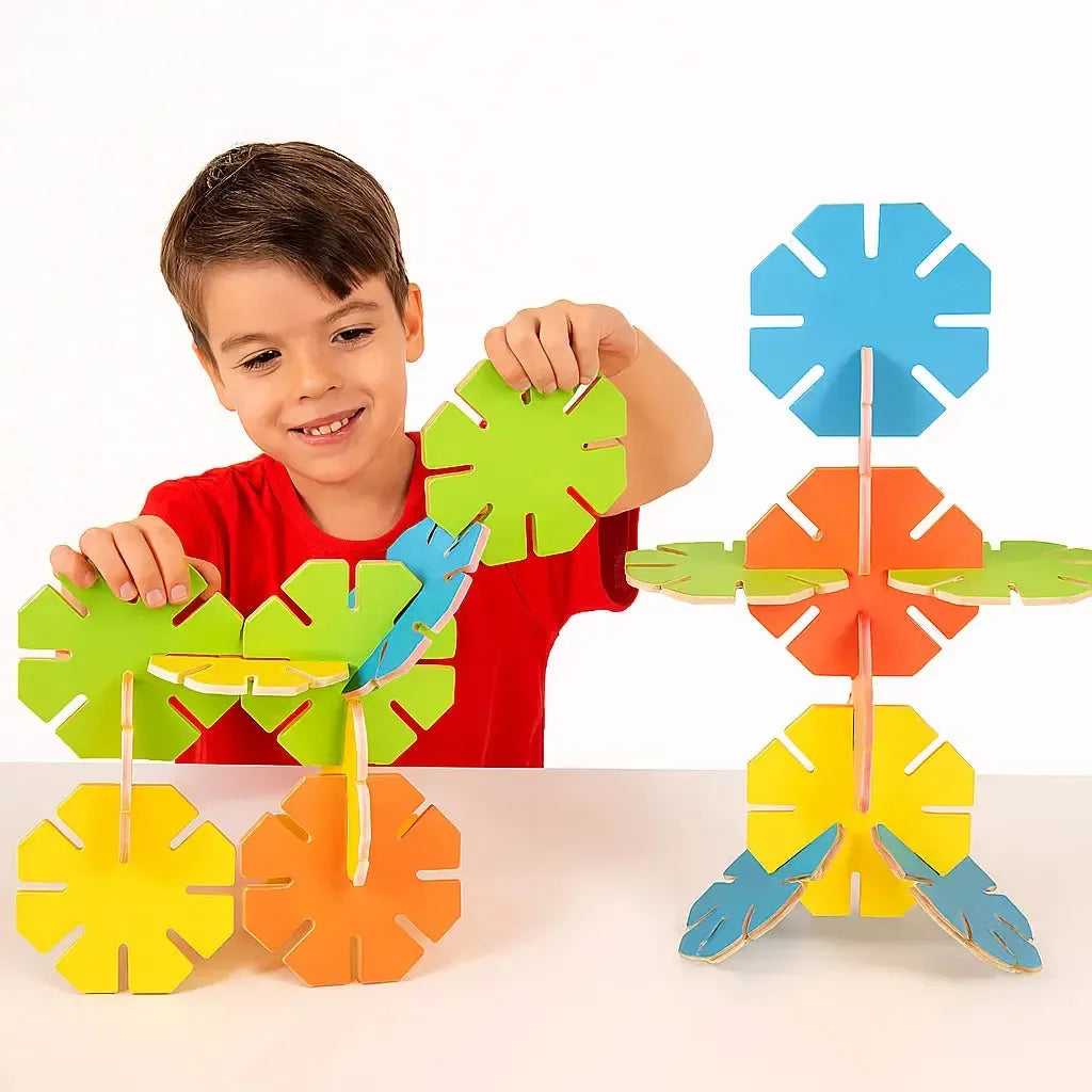 Wooden Octoplay Bright Colours - 20 pieces-Wooden Octoplay Bright Colours - 20 pieces