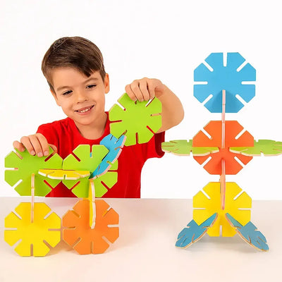 Wooden Octoplay Bright Colours - 20 pieces-Wooden Octoplay Bright Colours - 20 pieces