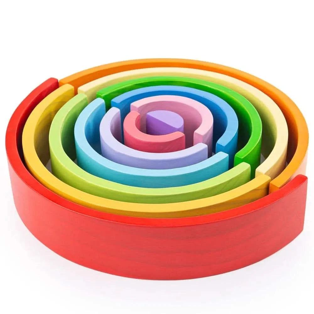 Wooden Rainbow Stacking Toy-Large-Wooden Rainbow Stacking Toy-Large