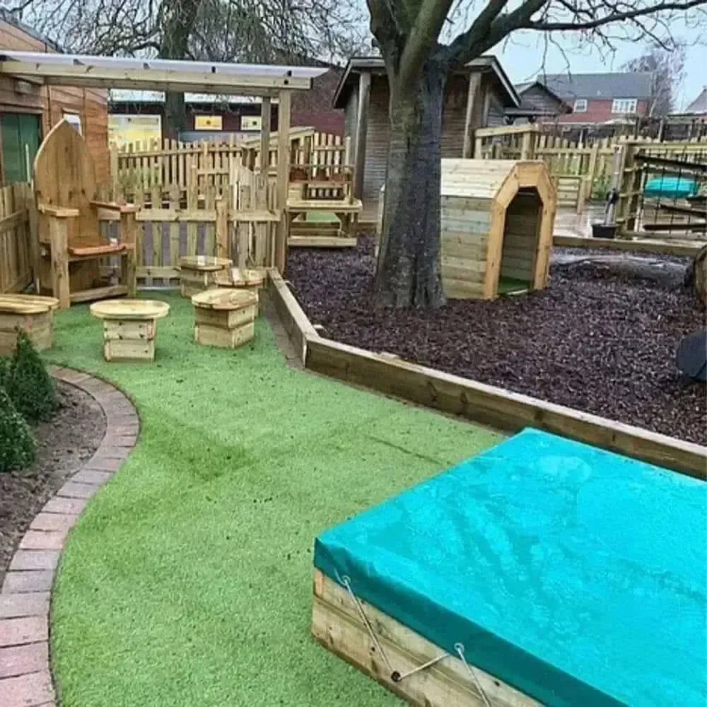 Wooden Sandpit with PVC Cover-Wooden Sandpit with PVC Cover