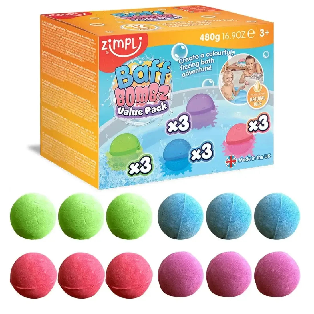 Zimpli Kids Baff Bombz Round Value Pack 12 Pack-Zimpli Kids Baff Bombz Round Value Pack 12 Pack