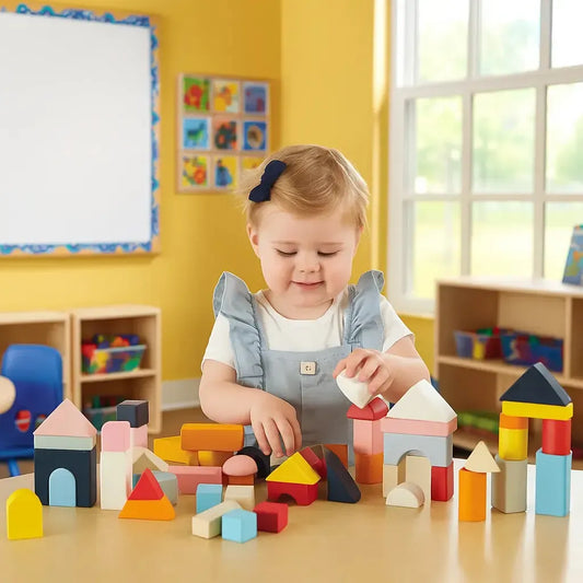 60 Building Blocks & Cotton Bag wooden educational toy